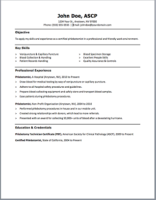 Phlebotomy Sample Resume Phlebotomist Resume Sample Plus Free Template  Phlebotomy Coach